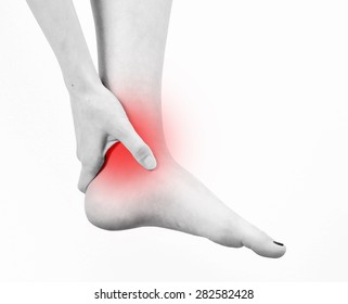 Young Woman Holding Her Ankle Because Stock Photo 282582428 | Shutterstock