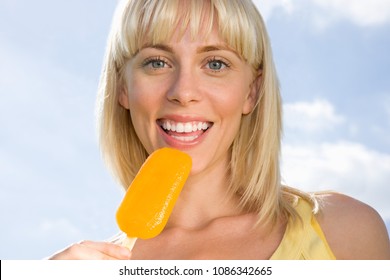 Young Woman With Ice Lolly