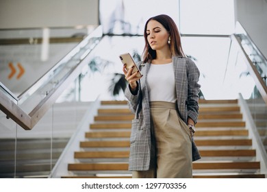 Young Woman Inside The Buisness Center