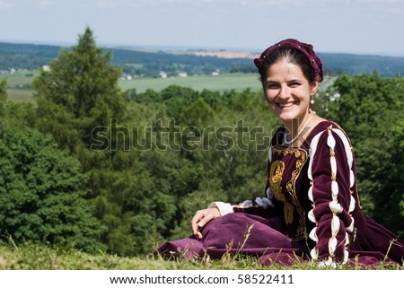 Young woman in italian renaissance dress
