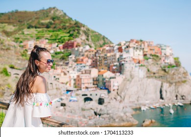 Young Woman Italian Village On Liguria Stock Photo 1704113233 ...