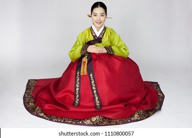 Young Woman In Korean Traditional Clothing, Hanbok