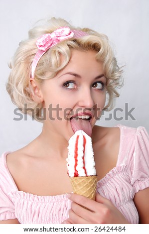 Drunk boob flash Woman lick ice cream