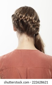 Young Woman With Long Braided Hair, Close Up