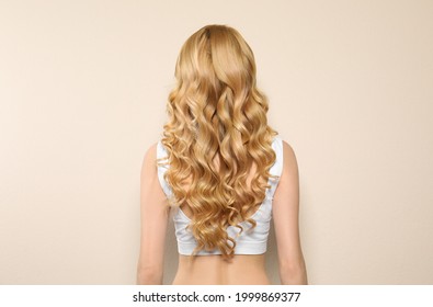 long curly hair back view