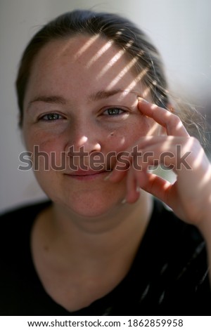 Similar – Image, Stock Photo young woman, pretty, plait, look away