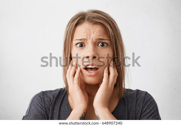 Young Woman Looking Terror Into Camera Stock Photo 648907240 | Shutterstock