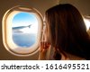 plane window woman