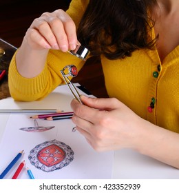 Young Woman Making Jewelry