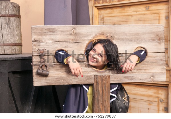 Young Woman Medieval Tortures Modern World Stock Photo Edit N