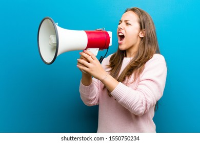 Young Indian Woman Holding Megaphone Isolated Stock Photo 1908619612 ...