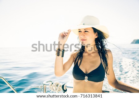 Young Woman On Boat