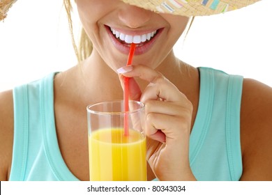 Young Woman With Orange Juice