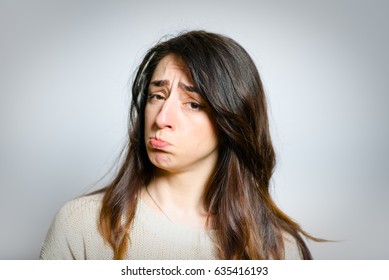 Young Woman Pouted Lips Offended Isolated Stock Photo 635416193 ...