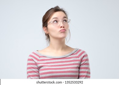 Young Woman Pouting Lips, Making Duck Face