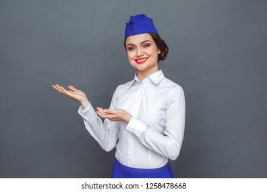 Young Woman Professional Stewardess Standing Isolated Stock Photo (Edit ...