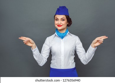 Young Woman Professional Stewardess Standing Isolated Stock Photo ...