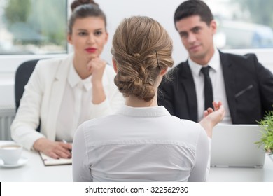 Young Woman And Recruitment Procedure In Corporation