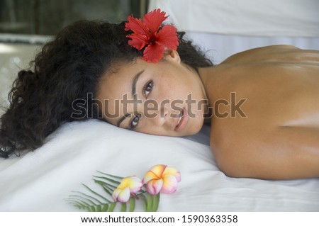 Similar – Woman lying down on a road after accident