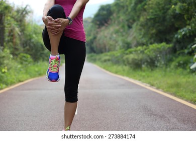 Young Woman Runner Warm Up Outdoor