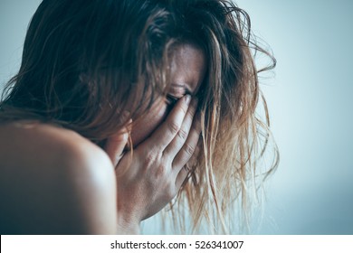 Young Woman Sad And Crying