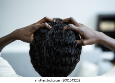 Young Woman Scratching Her Itchy Head Scalp