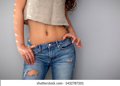 Girl Navel Jeans Images Stock Photos Vectors Shutterstock