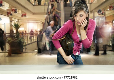 Young Woman In Shopping Center