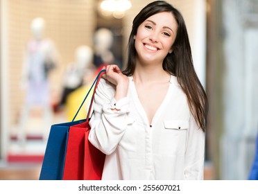 Young Woman Shopping Outdoor