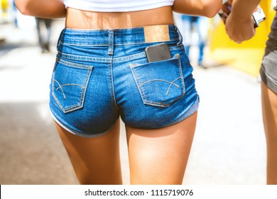 Teen micro shorts ass showing