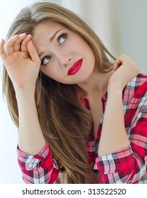 Young Woman Showing Several Expressions. Series