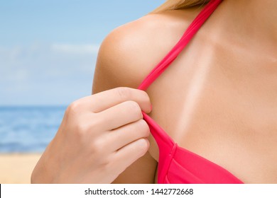 Sexy Tan Line Beach Girl
