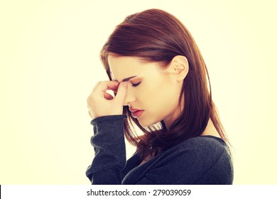 Young Woman With Sinus Pressure Pain