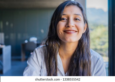 young woman sitting in the restaurant