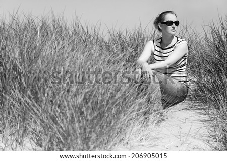 Similar – Image, Stock Photo Sitting, Waiting, Wishing