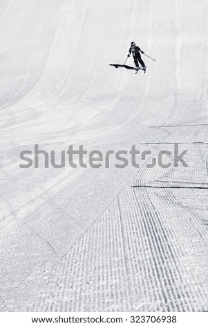 Similar – Image, Stock Photo bomb drop Snowboard Action