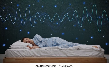 Young woman sleeping in comfortable bed. Healthy circadian rhythm and sleep habits - Shutterstock ID 2158356995