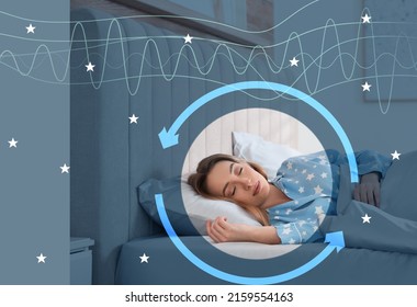 Young woman sleeping in comfortable bed at home. Healthy circadian rhythm and sleep habits - Shutterstock ID 2159554163