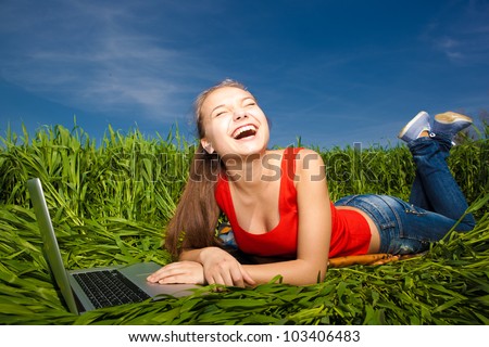Young Woman smile in the field