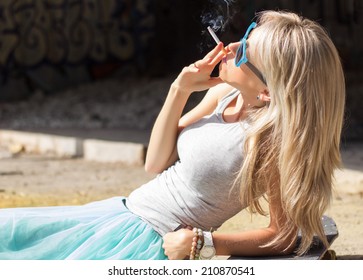 Young Woman Smoking