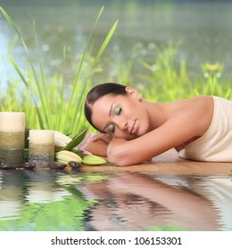 young woman in a spa
