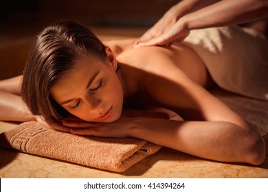 Young Woman At Spa Massage