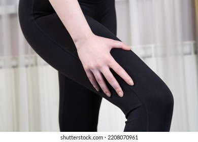 Young Woman Sport Has Thigh Muscles Injury ,Health Concept