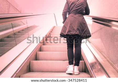 Similar – Train station stairs. Outdoor stairways side view.