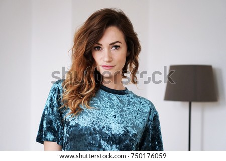 Similar – young woman in the living room