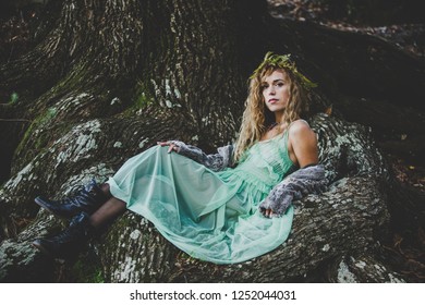 Young Woman Standing Woods Stock Photo 1252044031 | Shutterstock