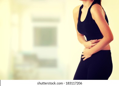 Young Woman With Stomach Issues 