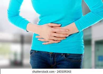 Young Woman With Stomach Issues