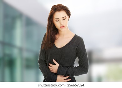 Young Woman With Stomach Issues