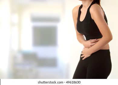 Young Woman With Stomach Issues